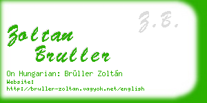 zoltan bruller business card