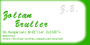 zoltan bruller business card